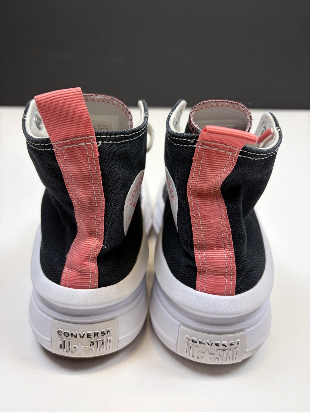 CONVERSE CHUCK TAYLOR ALL STAR MOVE PLATFORM HIGH TOPS KIDS SIZE 2 BLACK PINK - Picture 4 of 9